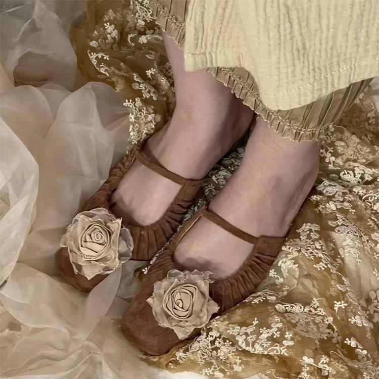 Fashion Women's Summer New Fashion Designer Flower Flat Comfort Mules Retro Square Toe Slip-on Outdoor Dress Party Women's Sandals