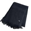 Wool Scarf for Women Knitted Yarn Solid Color Shawl for Couples Fashionable Tassel Scarf for Men