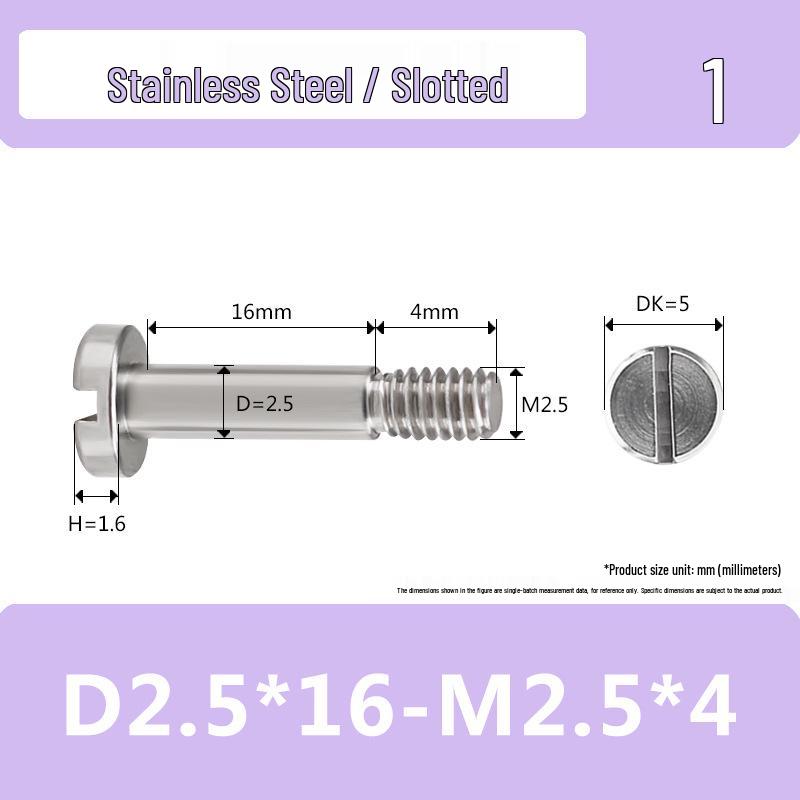 Stainless Steel M2-M2.5 Slotted Partial Thread Shoulder Bolt Screw