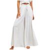 Women's Color Trousers Elastic Belt Wide Leg High Waist Long Culottes