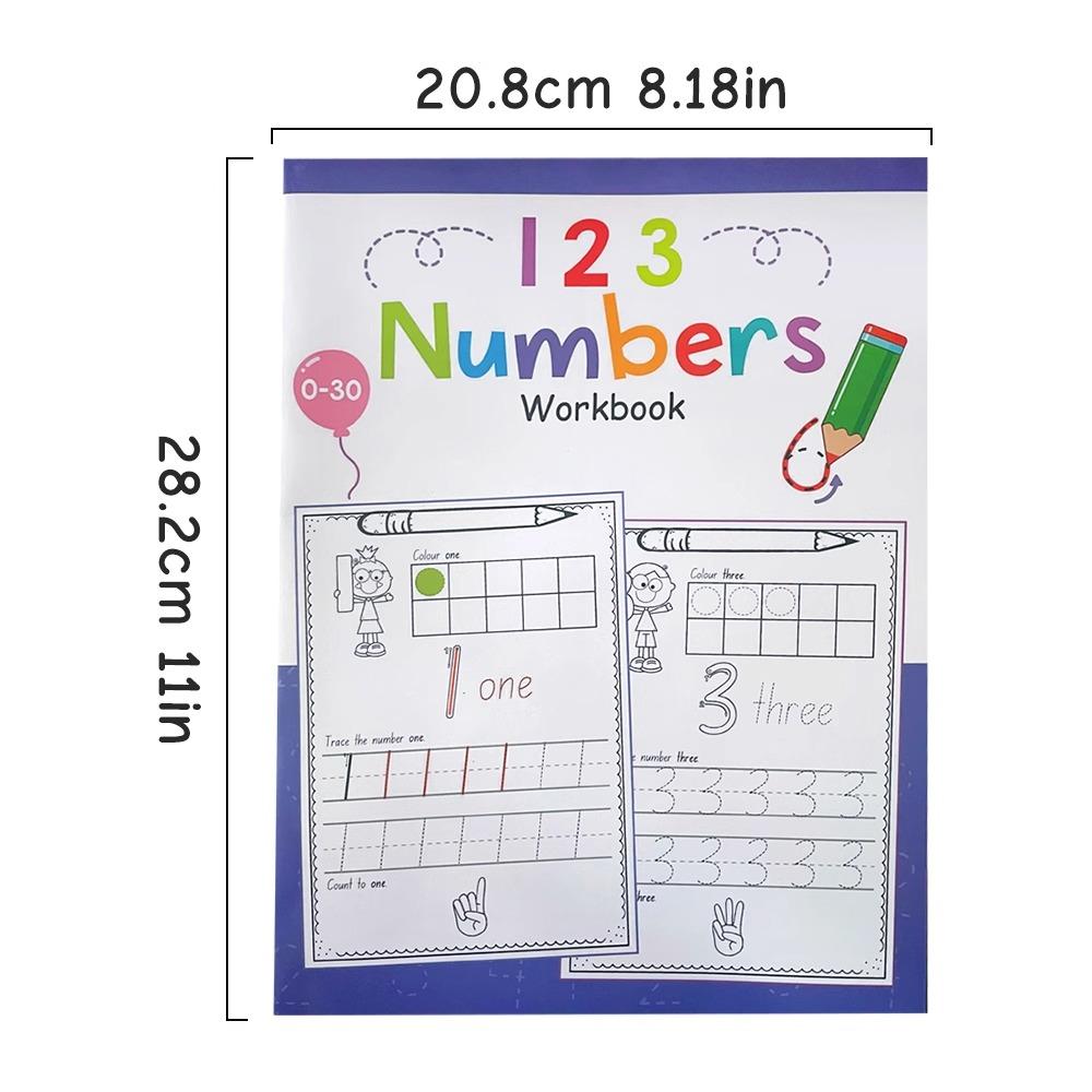 A4 Size Number 0-30 Tracing Practice Workbook Preschool Math Learning Kindergarten Numbers Writing Coloring Book Montessori