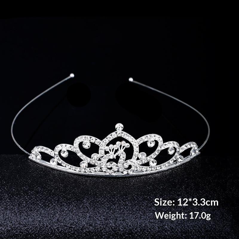 Romantic Princess Crown For Girls Rhinestone Crystal Hair Crowns Queen Headband Bridal Headdress Tiaras Hair Jewelry Accessories