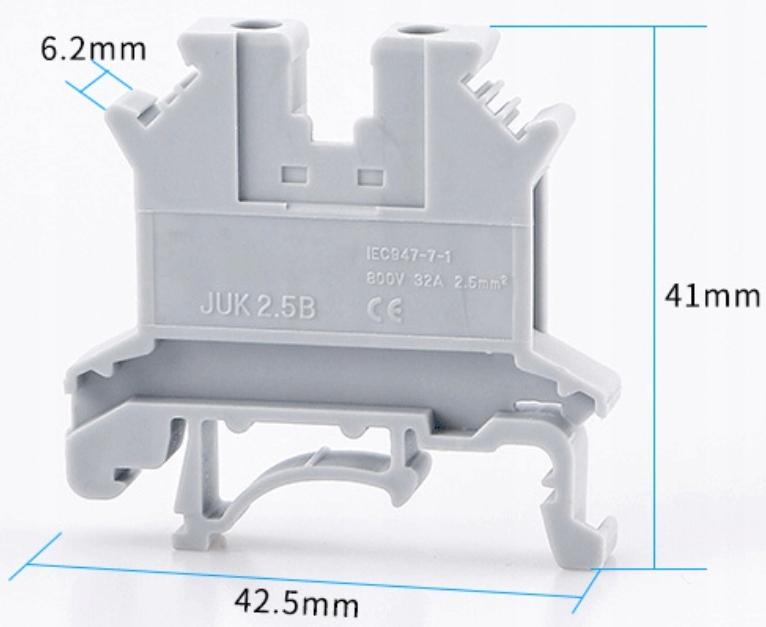 1-Tier DIN Rail Terminal Block Zug 2.5Mm