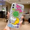 Funny Sun Moon Face Shockproof Phone Case For iPhone 15 14 11 12 13 Pro MAX Mini XS XR SE 14 Plus Fundas Transparent Back Covers