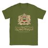 MOROCCO FLAG ON MOROCCAN EMBLEM IN GOLDEN Men T Shirt  Awesome Tees Short Sleeve Crewneck TShirts 100 Cotton Plus Size Clothes