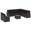 VidaXL Salon de Jardin avec Coussins 10 pcs, Canapés de Terrasse, Ensemble de Meubles de Patio, Mobilier d'Extérieur, Noir 3226104