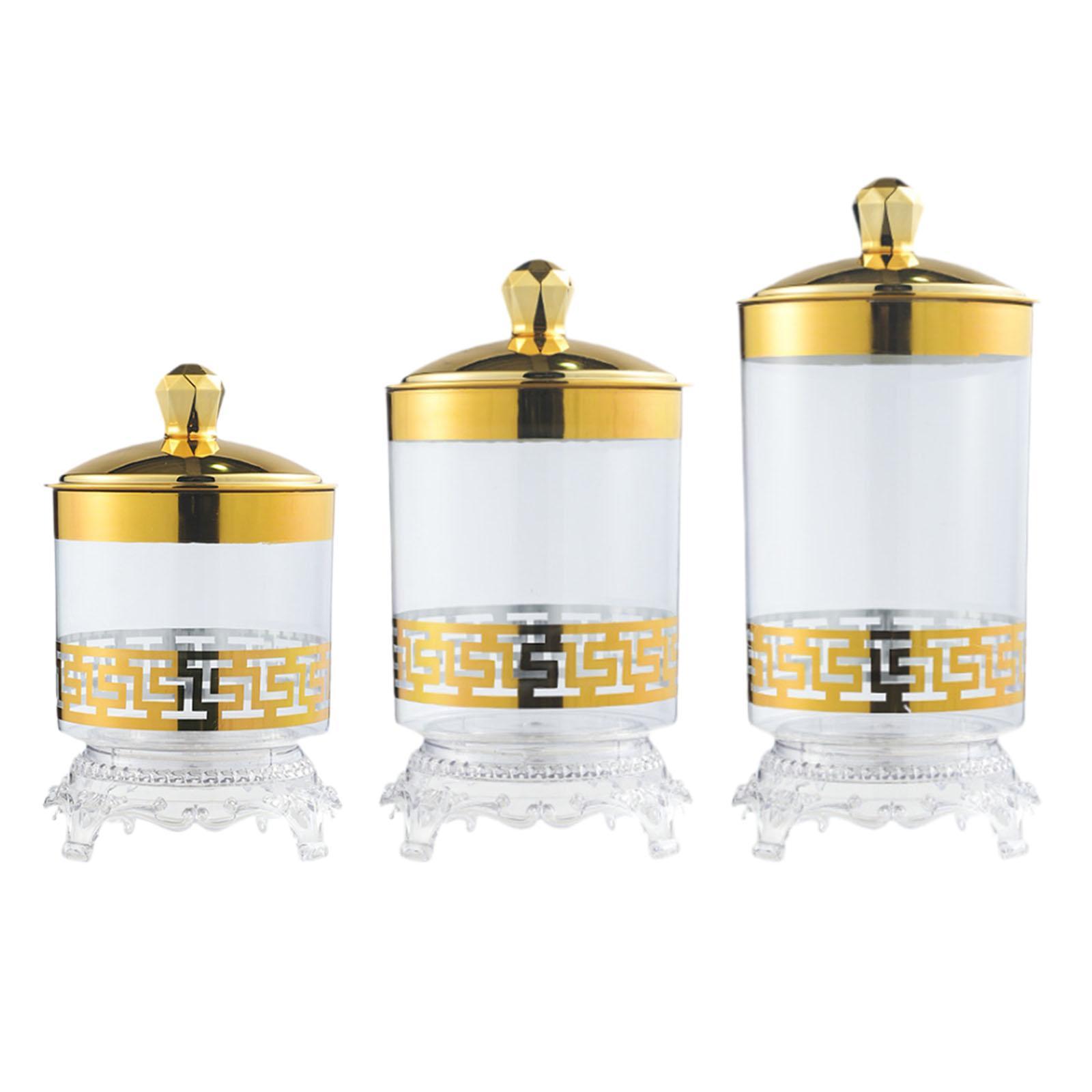 

Конфетница с крышкой Герметичная бутылка для чая Элегантная кухонная банка для сервировки для вечеринок Домашний герметичный контейнер для конфет Буфетная емкость 14.5cmx20cm