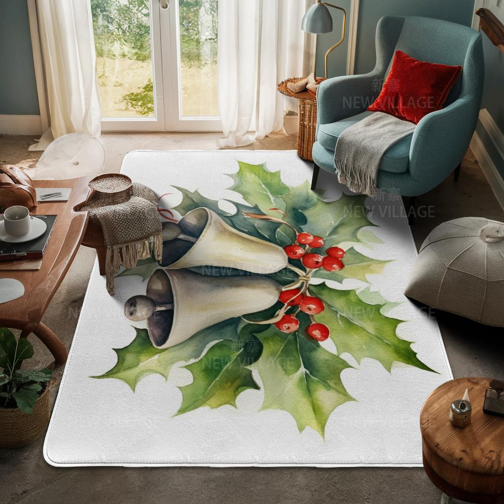 House Entrance Carpet Home Door Mat Living Room Bath Foot Bathroom Non-slip Water Absorption Rugs Bath Merry Christmas Winter