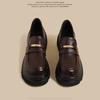 British style platform JK small leather shoes women's new heightening versatile loafers onepedal softsoled single shoes