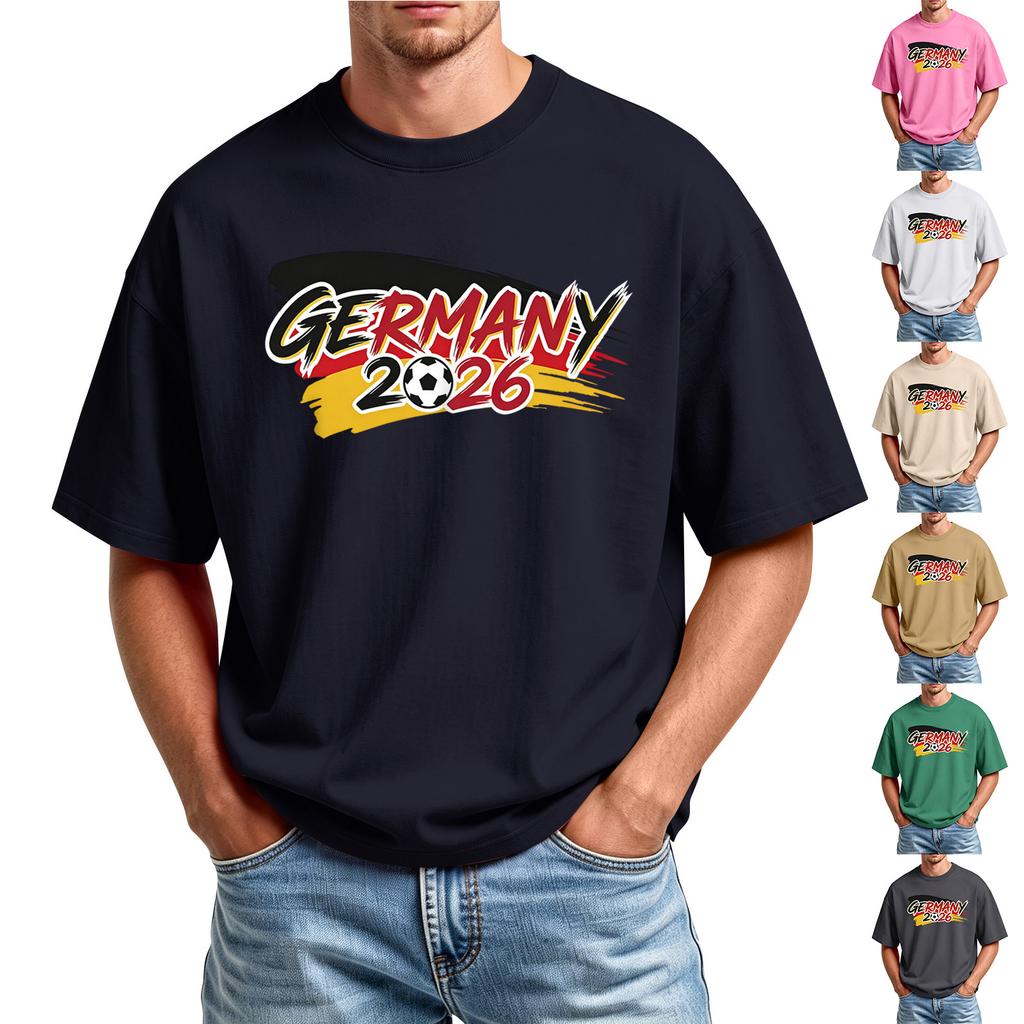 Men's Casual Short Sleeve Crew Neck T-Shirt with Printed Graphic Design for Sports and Leisure Wear Suitable for Everyday Use