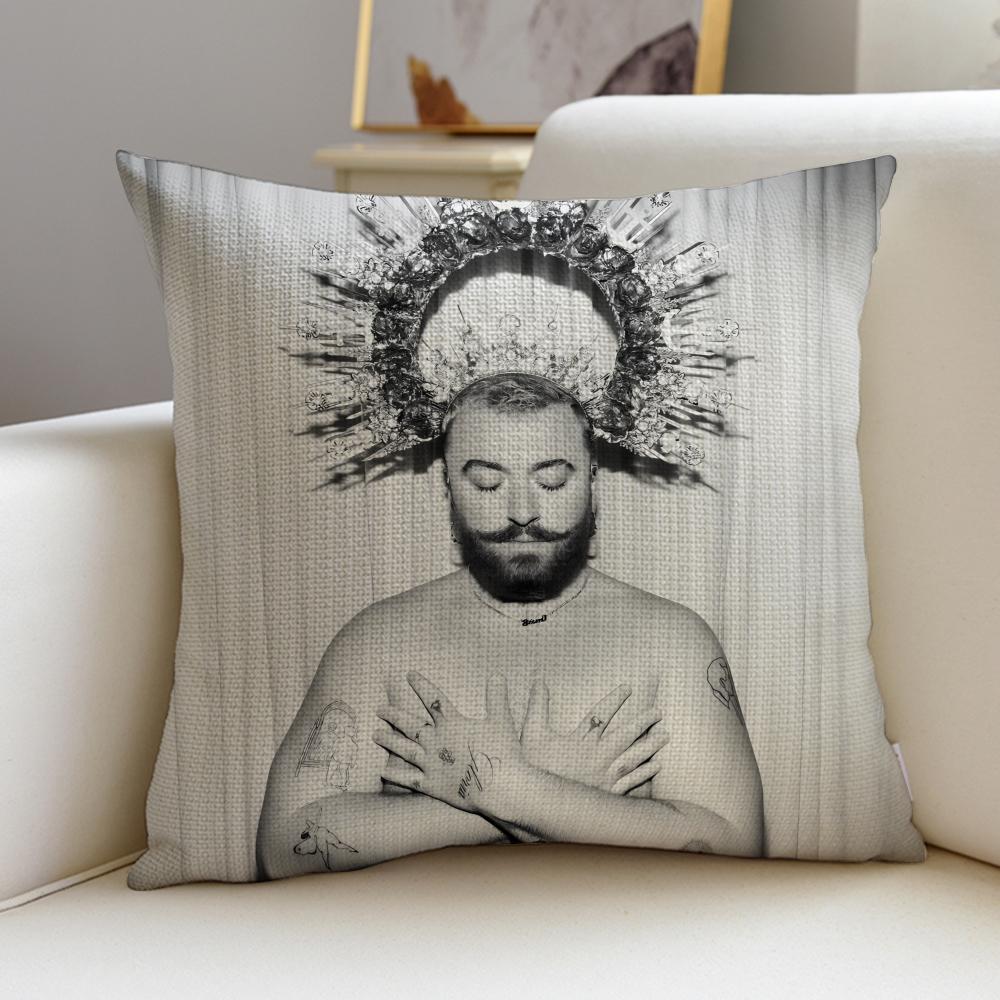 

Soulful SSam SmithS Cushion Cover Breathable and skinfriendly linen pillowcase square removable and washable cushion 30X30cm
