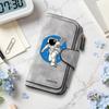 Astronaut Print Wallet Casual Portable Card Holder Fashion Multi Pocket Purse