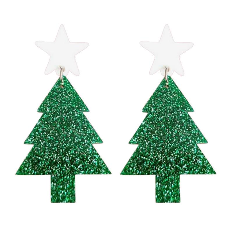 Christmas Tree Ginger Man Dangle Earrings for Women Girls Holiday Drop Earring Christmas Hat Crutch Earring Jewelry Gift