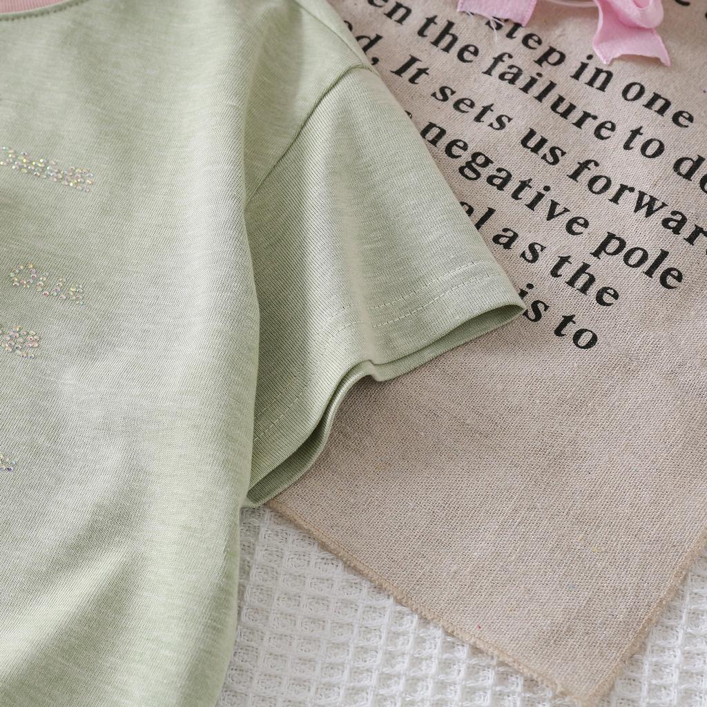 Girls' T-shirt Korean Summer Clothes Girls' Design Sense Short Sleeved Bow Top