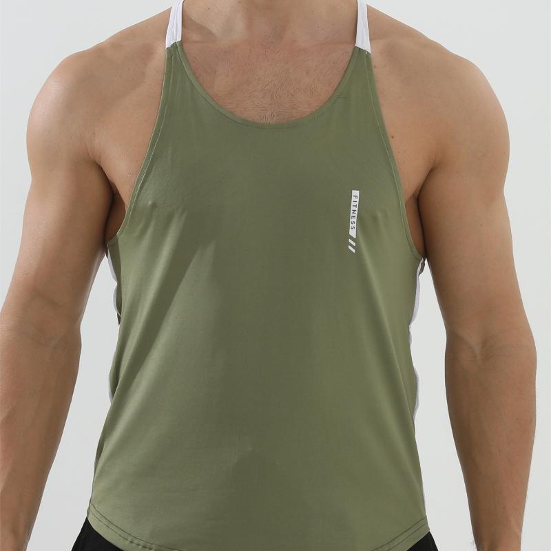 Gilet casual da uomo color-block, Gilet sportivo fitness estivo da uomo, Gilet sportivo da uomo, Top fitness, Top sportivo da uomo