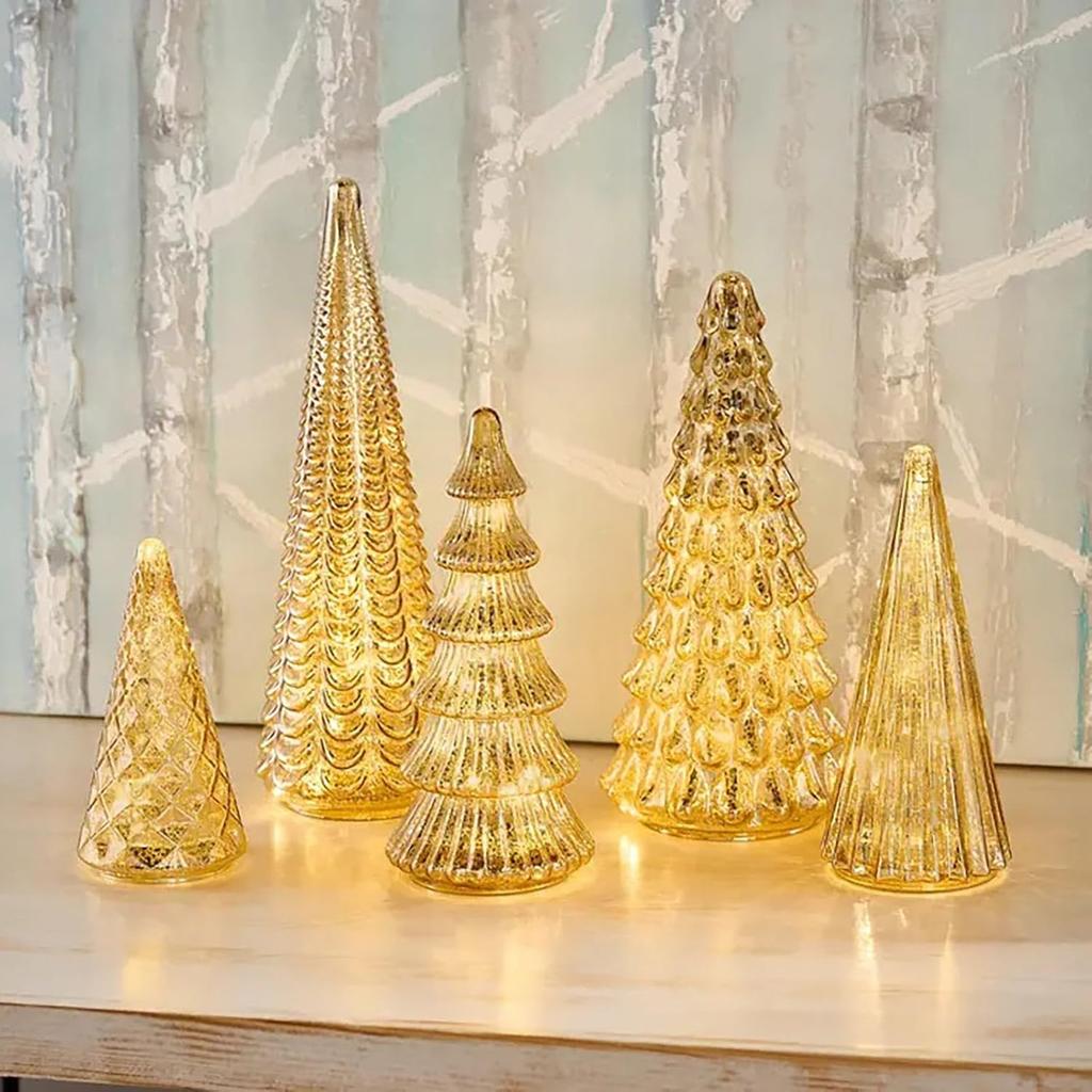 Leuchtendes Glas-Weihnachtsbaumschmuck Neues Schreibtisch-Dekoration Für Instagram Foto-Requisiten Festliche Beleuchtungsdekoration