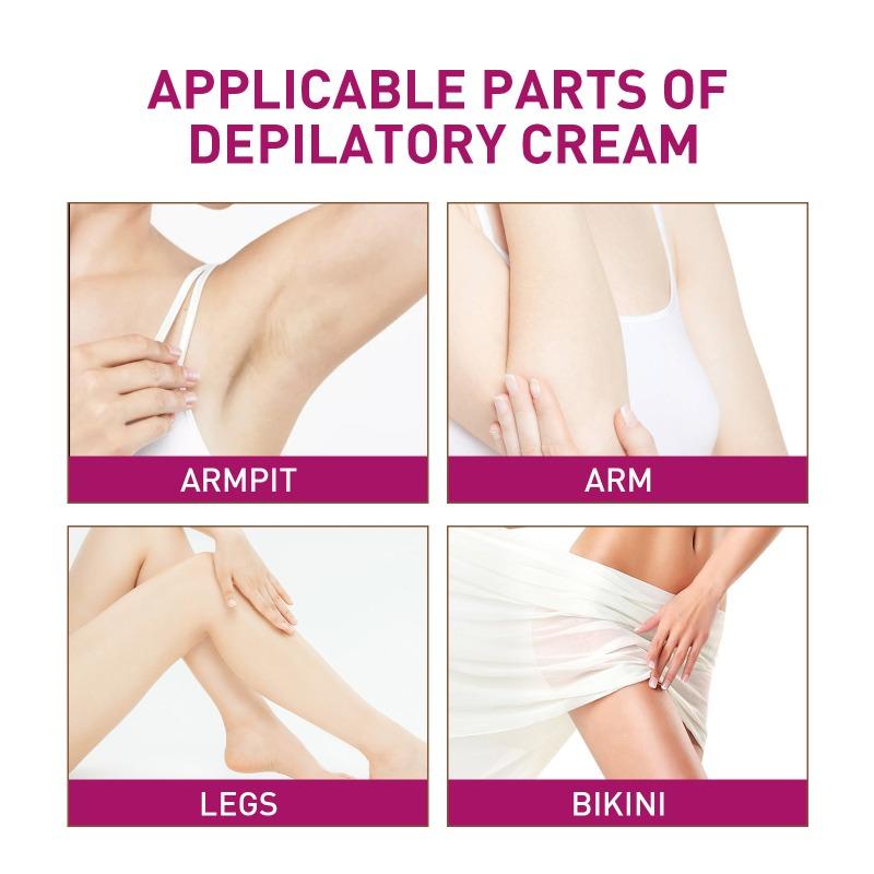 Crème dépilatoire avec 100 ml, douce et non irritante, rend la peau sous les bras, les aisselles et les jambes plus lisse et plus blanche.
