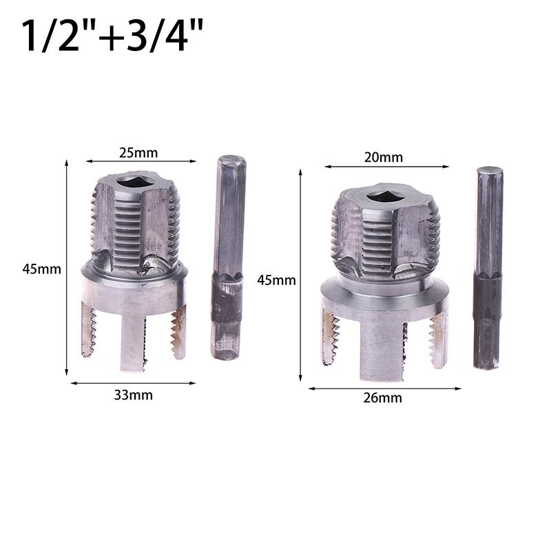 1/2" 3/4" Ppr Threader Integrated Internal External Pipe Threading Tool Electric Drill Compatible Pvc Pipe Threader Kit