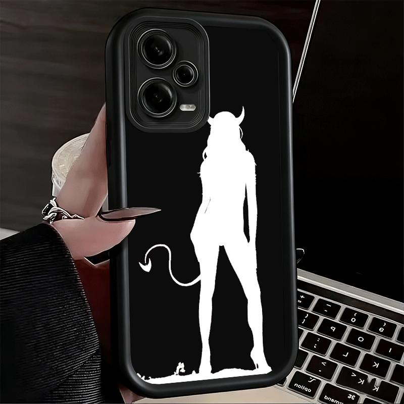 Devil Girl Silhouette Cool Soft Phone Case for Xiaomi Poco X7 X6 X5 Pro X4 Gt X3 F7 Ultra M8 M7 Redmi 15C 15 14C 13 13C 12 12C 1