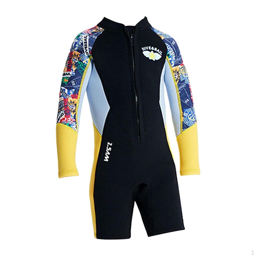 2.5mm Neoprene Wetsuit Kids Boys Sun Protection Thermal Swimsuit Wet Suit for Surfing Water