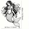 1pc Neptune's Daughter Long Hair Mermaid Minimalist Metal Wall Art - Modern Home Decor For Bedroom, Living Room, Or Bathroom.