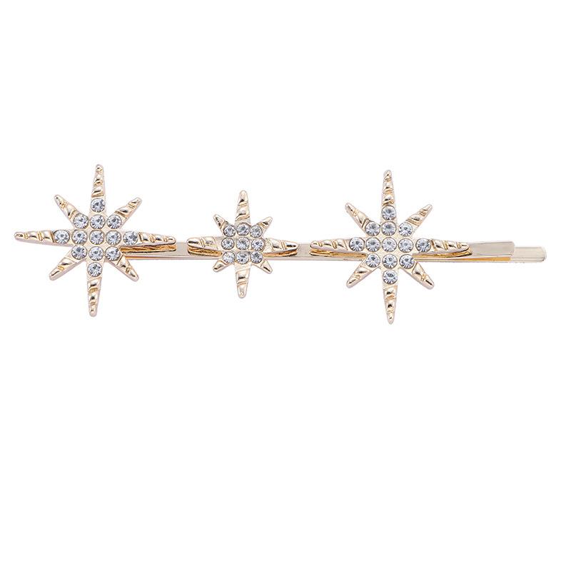4PCS INS Internet Celebrity Bride Hair Accessories Galaxy Rhinestones Hair Clips Wedding Party Hair Accessories Word Clip
