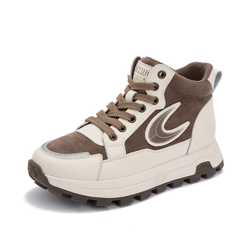 Leather dad shoes women's 2025 autumn new Forrest Gump casual sports shoes women's fashion versatile high-top shoes children