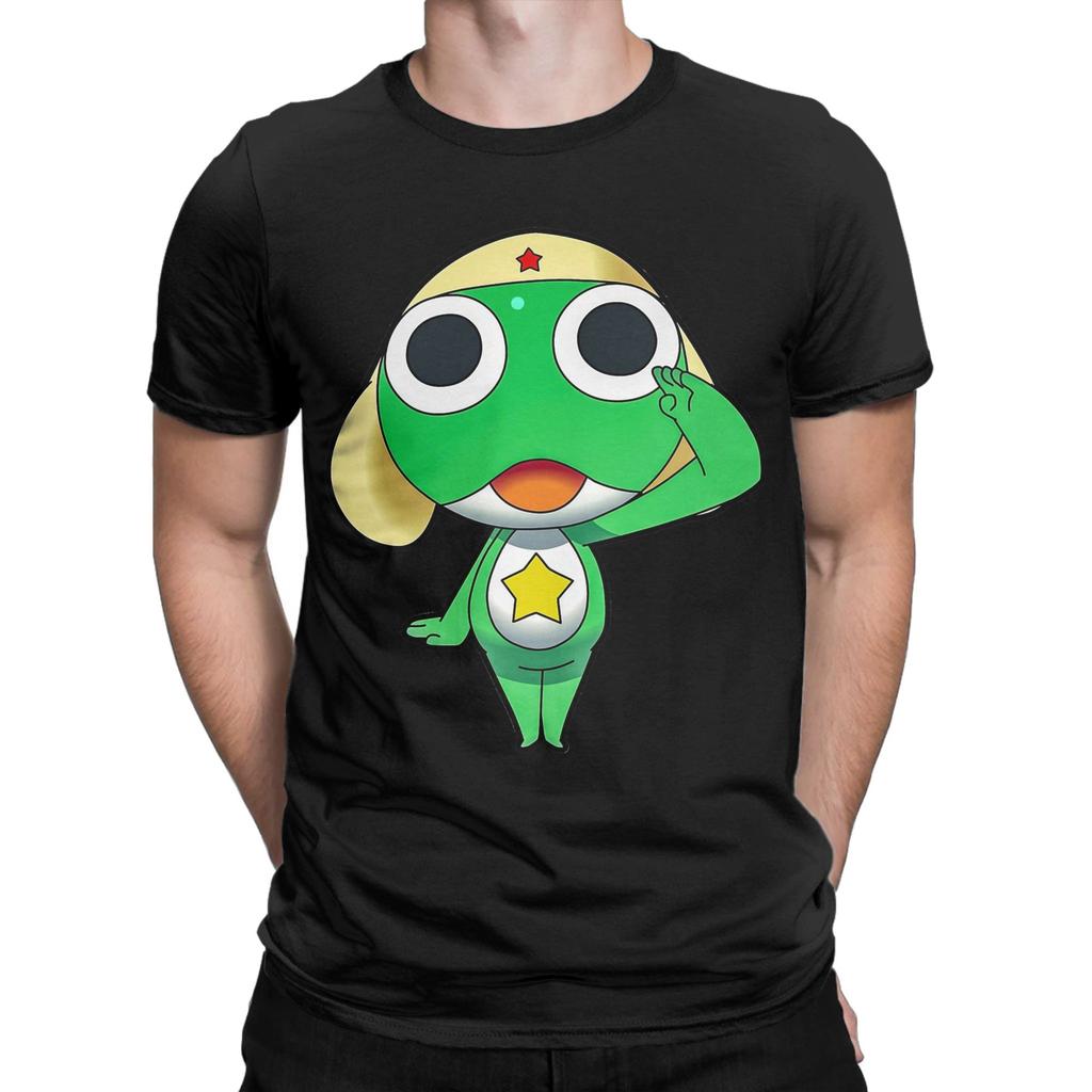 Cute Cartoon Sgt Frog Keroro TShirt for Men Women  Humorous Cotton Tee Shirt Round Neck Short Sleeve T Shirt New Arrival Tops
