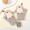 Anti Lost String Baby Winter Knit Glove Fleece Lined Student Cartoon Glove  Daily Winter Wear