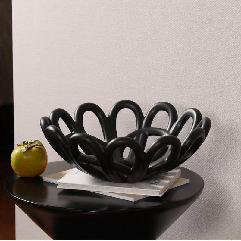 Modern Simple Bowls Creative Ceramic Fruit Plate Living Room Artistic Decora Storage Plate Dining Room Table Decoration Trays