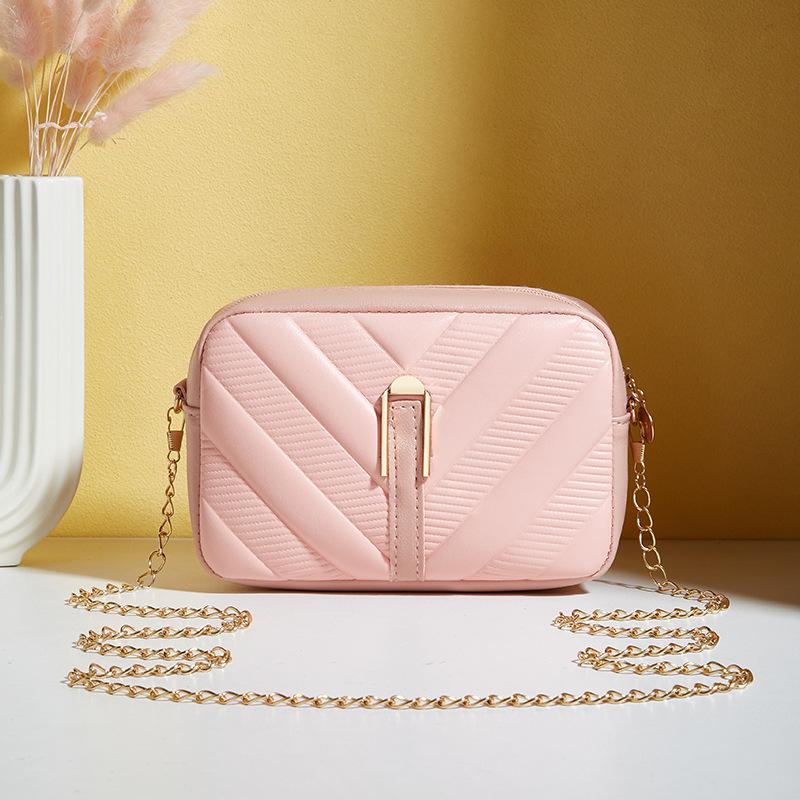 

Женская сумка новая модная тенденция сумка для камеры простая на плечо мессенджер цельная розовый