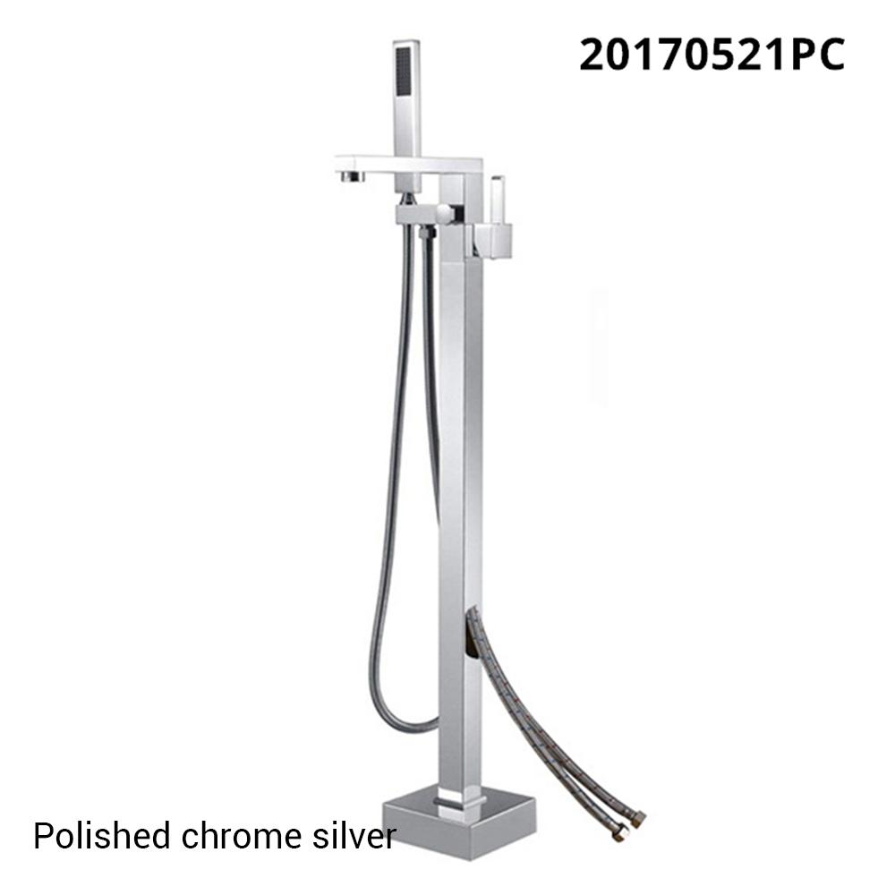 Freestanding Bath Bathtub Filler Faucet Mixer Tap Floor Mounted Matte Black Rose Gold Brushed Square Single Handle Spout Shower