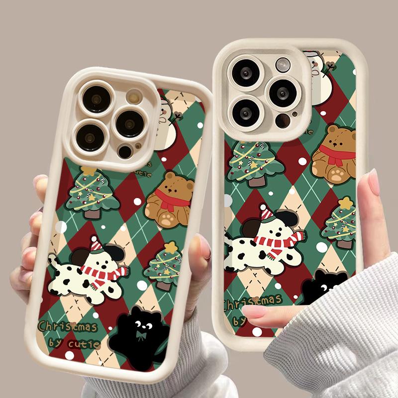 Weihnachts-Handyhülle für iPhone 11 13 12 14 15 16 Pro Max XR XS Samsung A15 A55 A05 Redmi 12 13C OPPO A16 A18 A60 Reno 11 Vivo Y17S Y12 Infinix Note