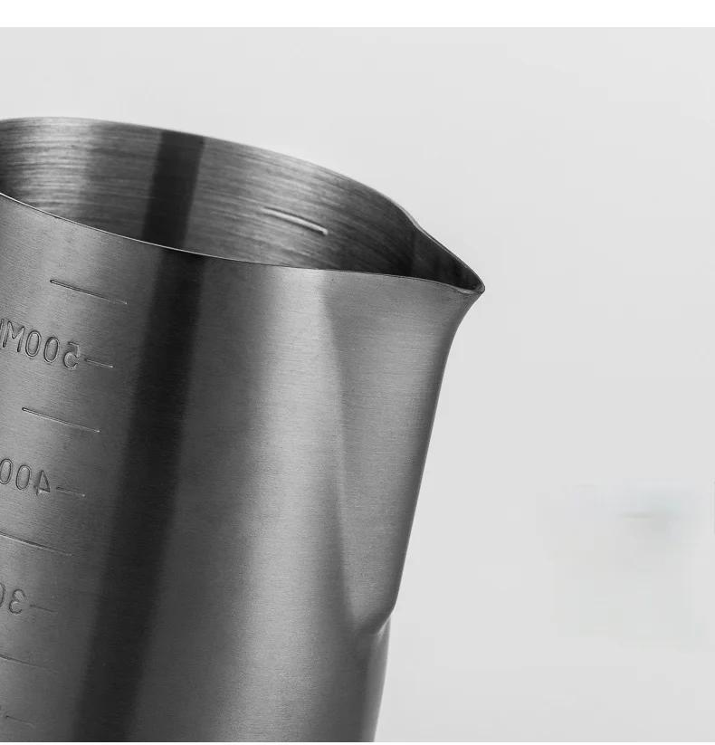 350/600/1000ML Stainless Steel DIY Coffee Tool Pot Milk Foam Craft Pitcher Cup Coffee Etching Cylinder Milk Foam Cup Coffee Pot