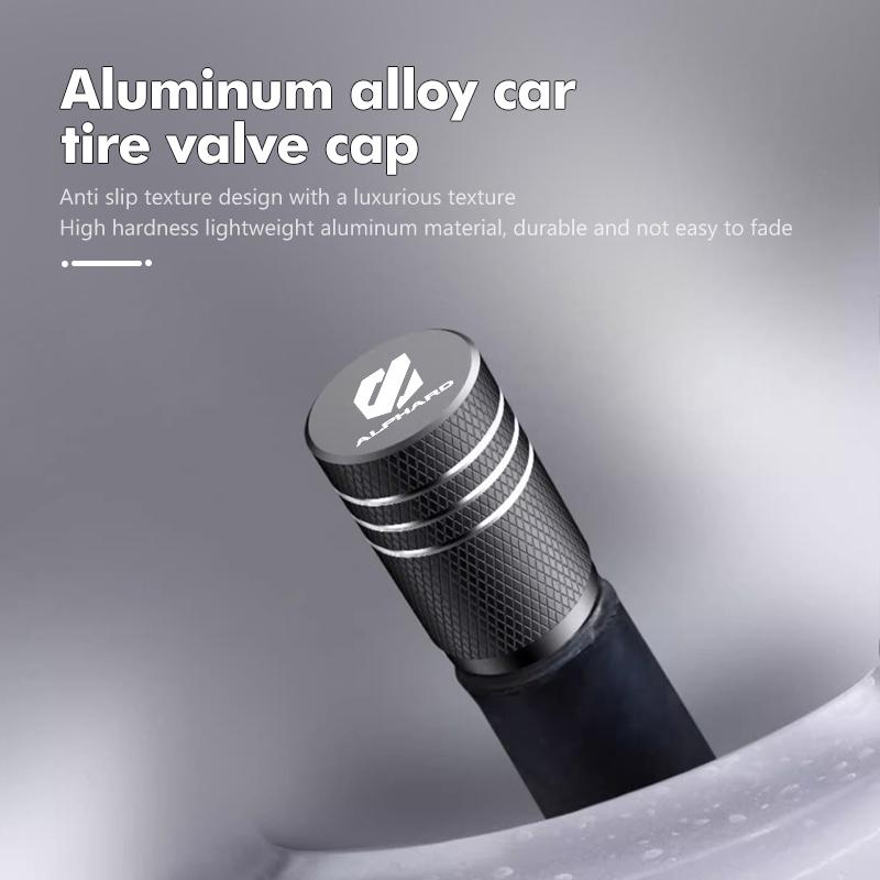 4pcs Car Tire Valve Stem Cover Aluminum Wheel Air Valve Cap For Toyota Alphard Vellfire 30 Series 2017 2018 2019 2020 2021