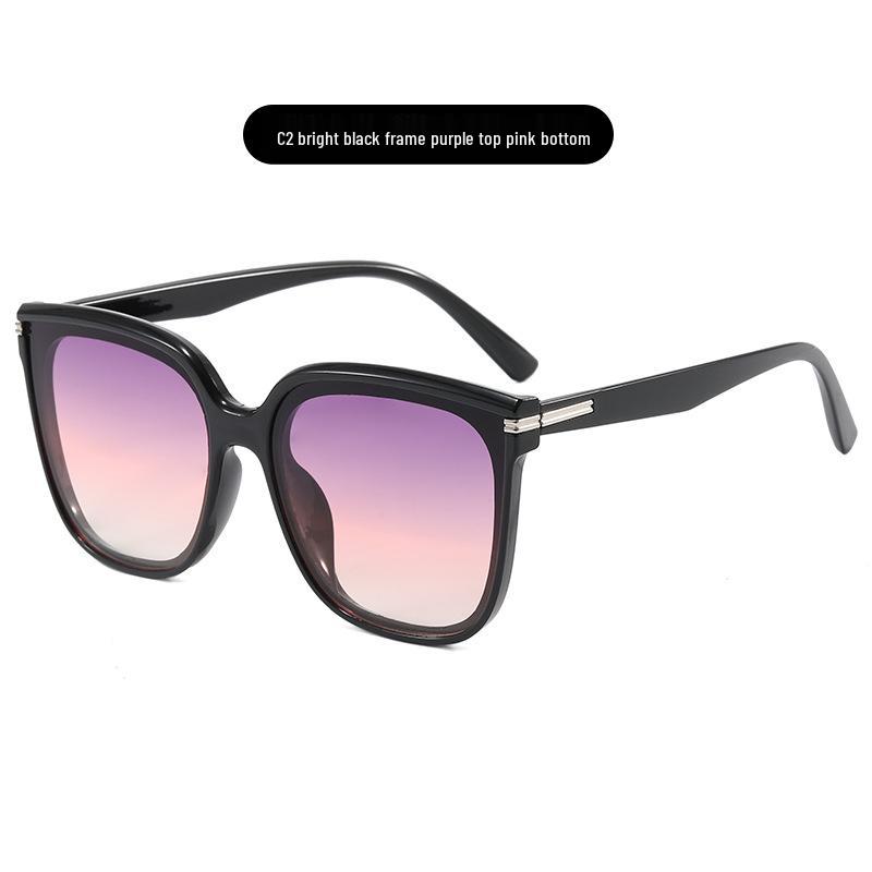 Korean Celebrity Style Women's Large Frame UV Protection Fashion Sunglasses
