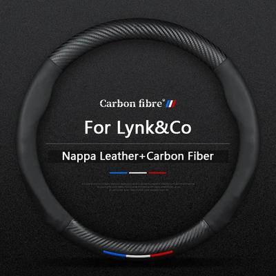 Car Steering Wheel Cover For LYNK&CO 03 01 05 02 Hatchback 06 09 08 07Emp Carbon Fiber Leather Sport Steering Wheel Accessories