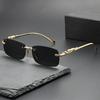 Fashionable square rimless metal glasses suitable for men and women summer decoration suitable for Valentine's Day birthday gift
