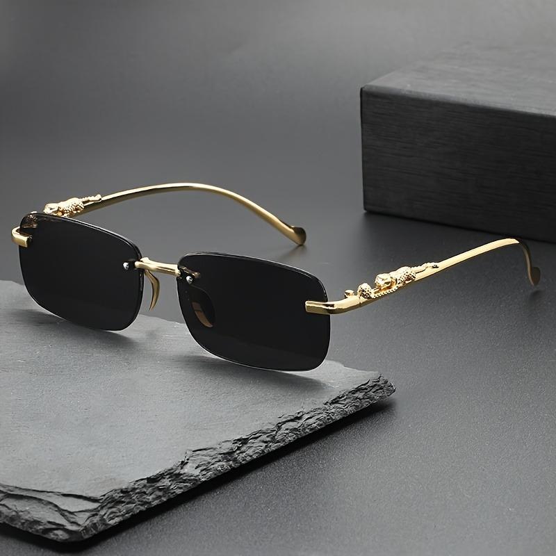 Fashionable square rimless metal glasses suitable for men and women summer decoration suitable for Valentine's Day birthday gift