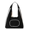 2026 High-end Design Multiple Pockets Bags Simple Commuting Shoulder Bags Corduroy Solid Color Zipper Large Capacity Casual Tote