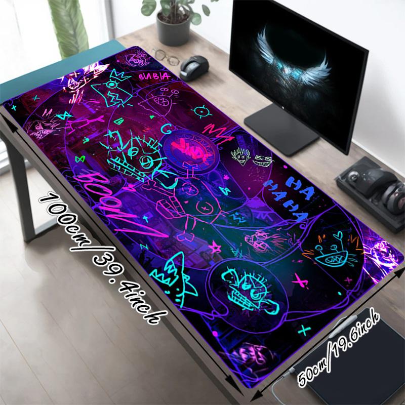 Space Party Xl Gaming Mouse Pad Nonslip Rubber Base Stitched Edge Waterproof Desk Mat For Pc Laptop Gamer Office Computer Accessories C92973