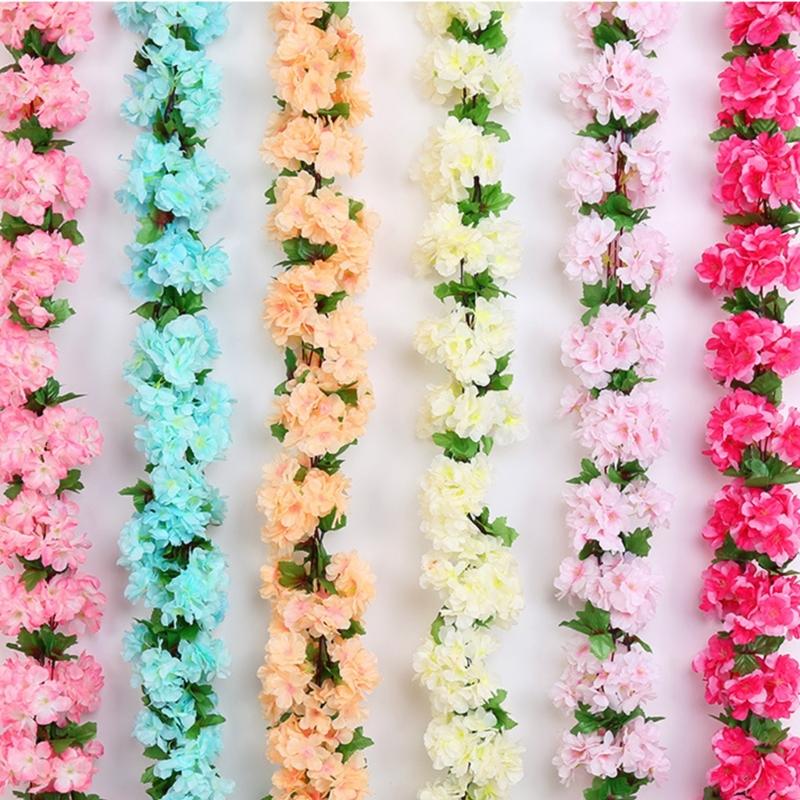 Flexible Blossom Branch Realistic Petal Texture Hanging Flower Decoration For Indoor Outdoor Event 180cm