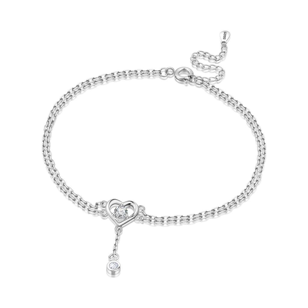 Orstarry S925 Silver Double Star Anklet Women Summer Chain Ankle Bracelet Party Jewelry Gift