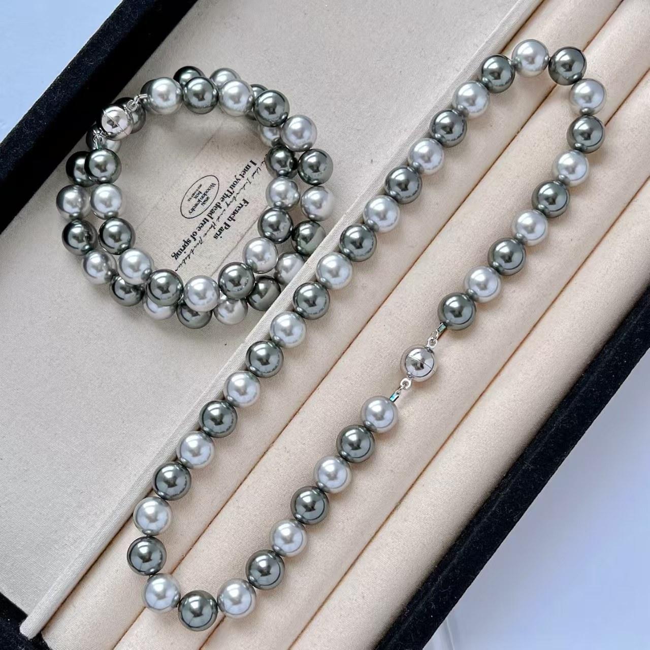 

12Mm Vintage Design Sense Mixed Color Candy Faux Crystal Pearl Collarbone Chain Necklace