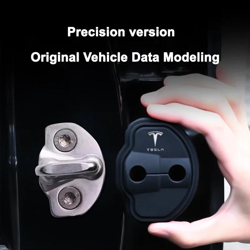 Car Sticker Tesla Car Silicone Door Lock Protective Covers Door Lock Buckles Sticker for Tesla Model Y 3 2017-2023/MODEL3 Highla
