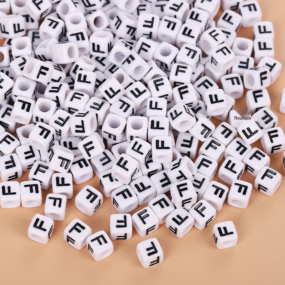 Square Acrylic A-Z English Letter Beads (6mm/7mm/8mm/10mm) for Jewelry Making