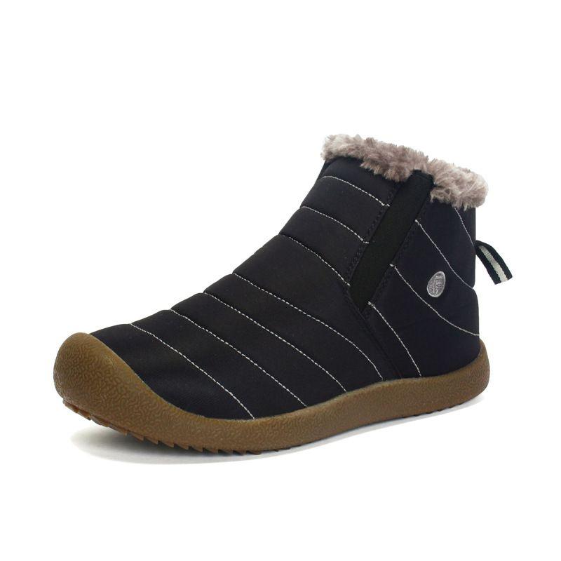 Fashion Men Winter Warm Fur-lined Ankle Snow Boots Shoes Waterproof And Cozy