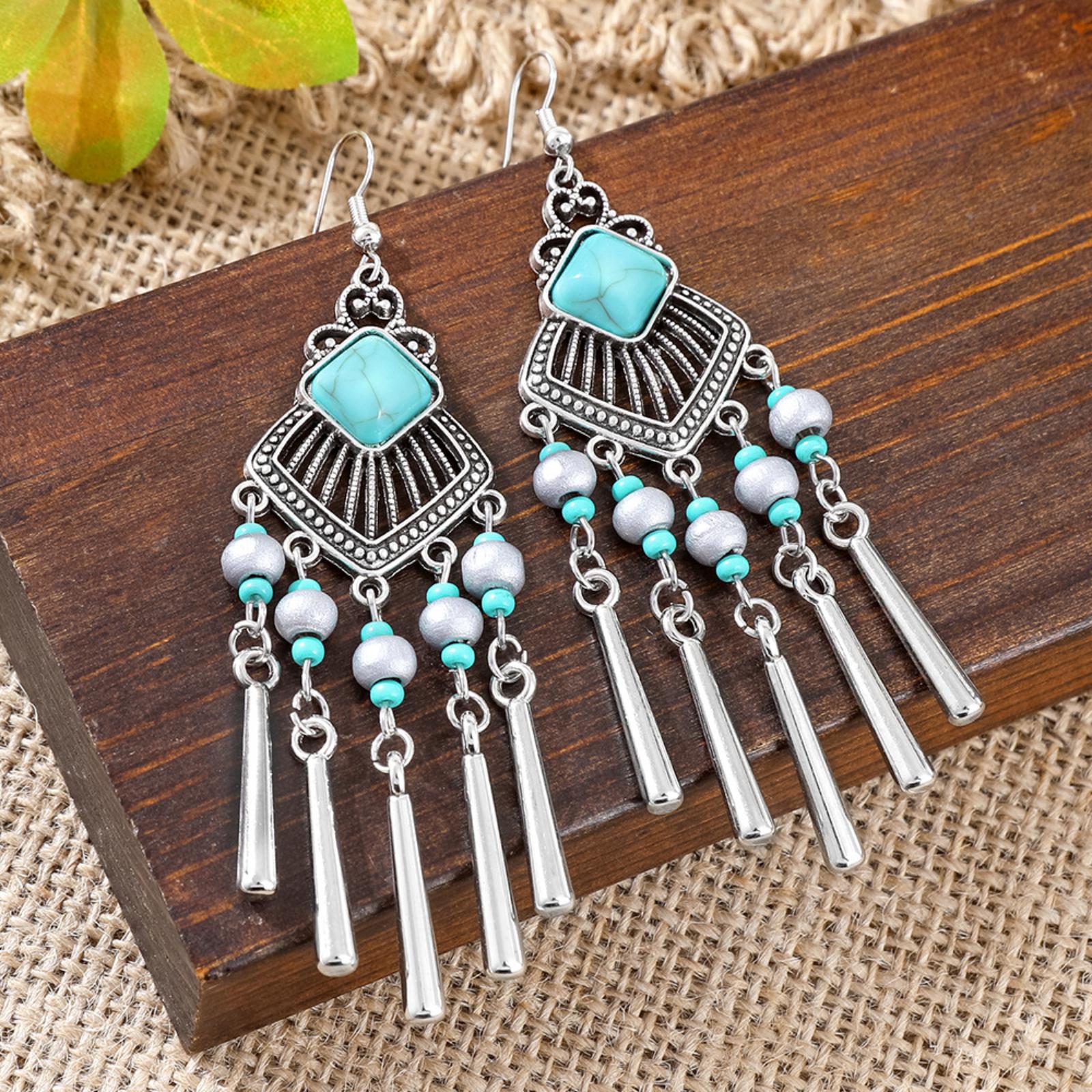 

Personalized Vintage Blue Crystal Women s Earrings Generous Earrings One Size