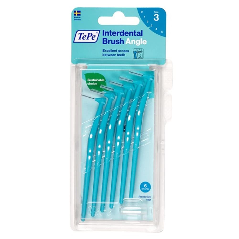 

Межзубные щетки TePe Angle, набор из 6 штук x 2 штук, синие (0.6mm)
