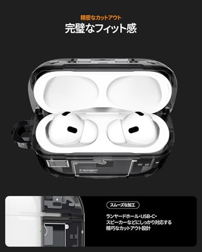 Spigen AirPods Pro 3 Case, Compatible with AirPods Pro 3rd Generation, MagSafe Compatible, Clear, Dual-Layered Design, Shockproof, MagSafe, Wireless C
